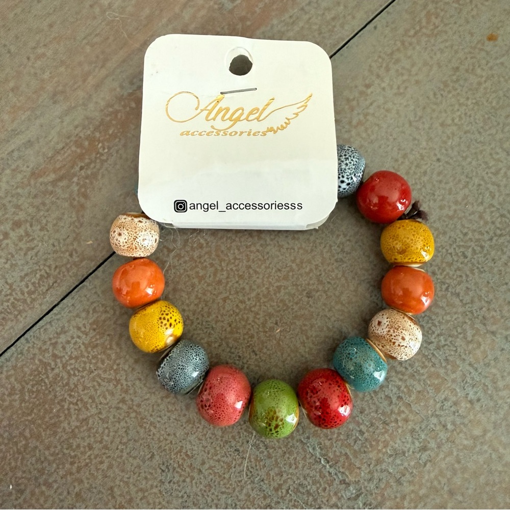 Multicolor Ceramic Bead Stretch Bracelet
